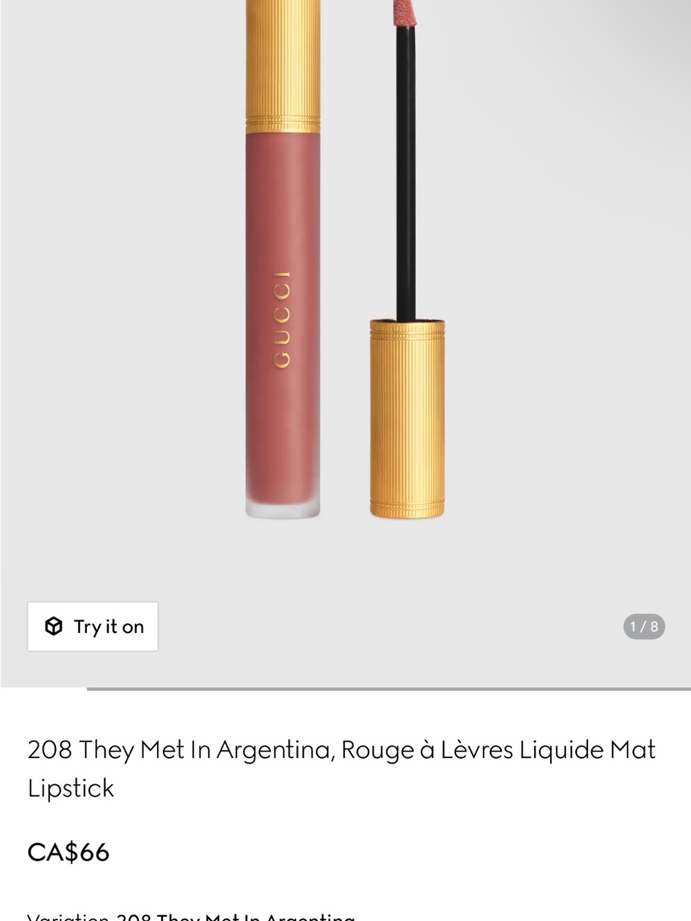 Gucci Matte Liquid Lipstick - They met in Argentina 208
